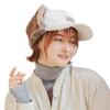 ICHIYON Eco Leather Tag Flight Cap Pilot Cap Flight Cap Camping Cold Protection Fur Hat Winter Boa Cap Cold Protection Hat with Ear Flaps [14+ PLUS]
