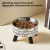 Приподнятая миска для корма для домашних животных, приподнятая миска для кормления кошек с подставкой, противоскользящая, из нержавеющей стали, диспенсер для воды и корма для кошек и собак