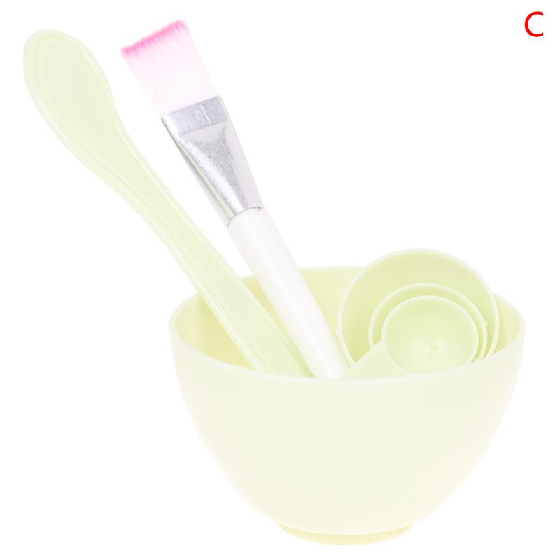 4Pcs Facial Brush Mask Bowl Spoon Set Mask Brush Bar Diy Beauty Tool Mixing Tool