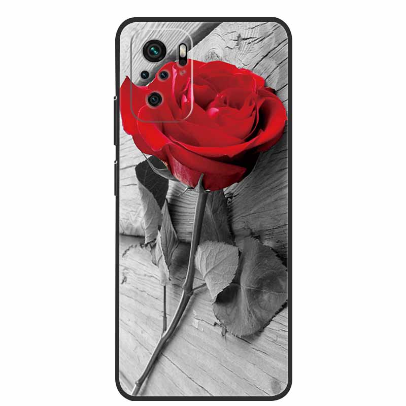 For Xiaomi Poco M5s Case Luxury TPU Soft Silicone Phone Back Cover for PocoM5s Shockproof Flowers Cute Cartoon Flowers New Coque