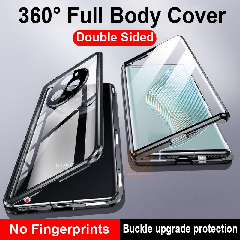 Магнитный металлический бампер на 360 градусов для Huawei P60 50 40 Pro Honor 80 70 mate 60 50 40 Pro, полная защита объектива, чехол для телефона из закаленного стекла