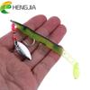 1pc HENGJIA 0.2oz Fishing Spoon with Grub Bait Pike Bass Trout Fishing Tackle Hook