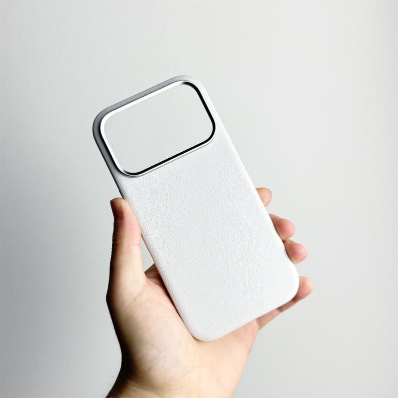 Премиальный Бизнес Оригинальная Кожа Магнитный Зарядный Чехол Для IPhone 17 Pro Max Air Металлическая Рамка Кнопка Ударопрочный Защитный Чехол