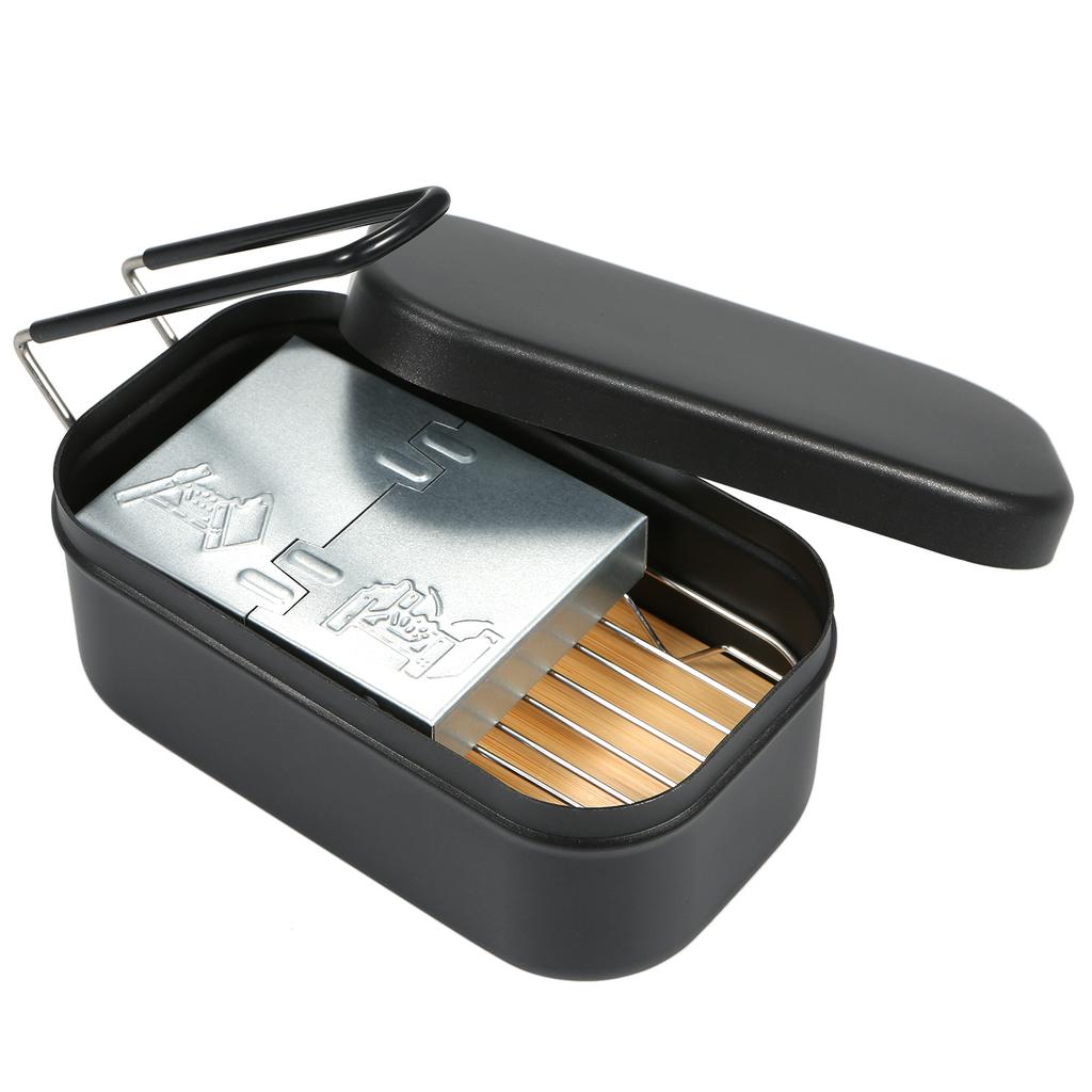 4 шт., набор кухонной посуды, 800 мл, коробка для обеда для кемпинга с алкогольной плитой, стойка для пропаривания, разделочная доска для