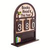 Book Read This Year Counter Wooden Sign Reading Tracker for Bookshelf Home Library Decor Book Lover Gift for Librarian Reader Teacher