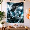 Football Messi Handwoven Tapestry Nordic Minimal Great for Bedroom Reading Corner Balcony Four Seasons Vintage Wall Art