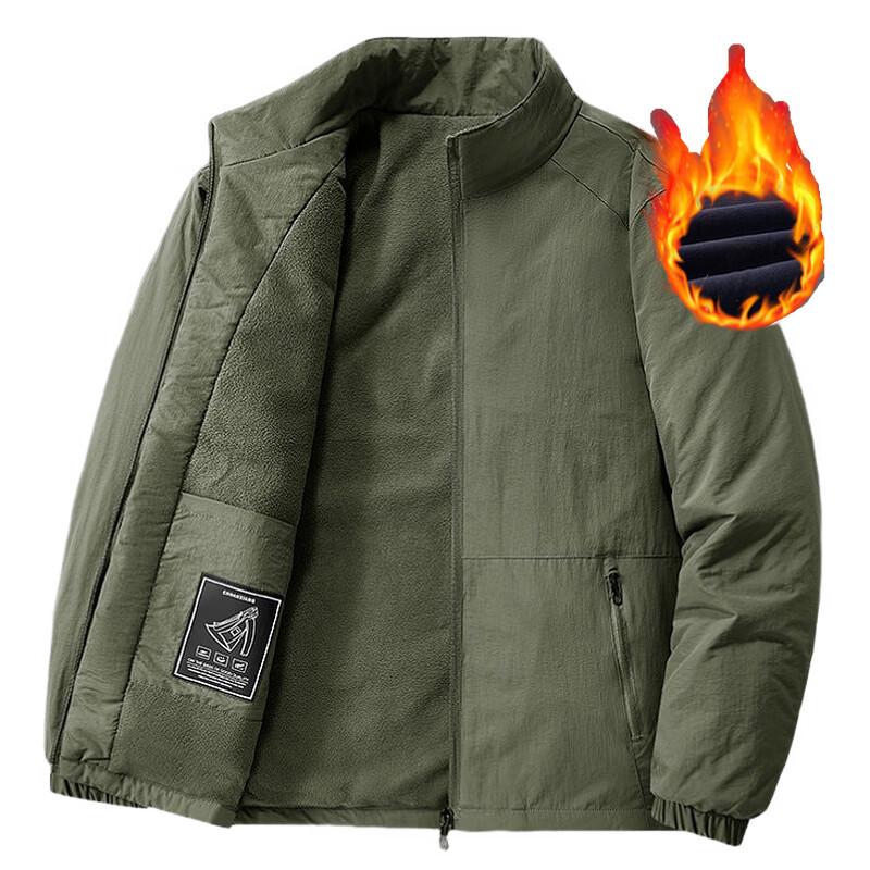ROMON Men's Winter Fleece-Lined Padded Utility Jacket