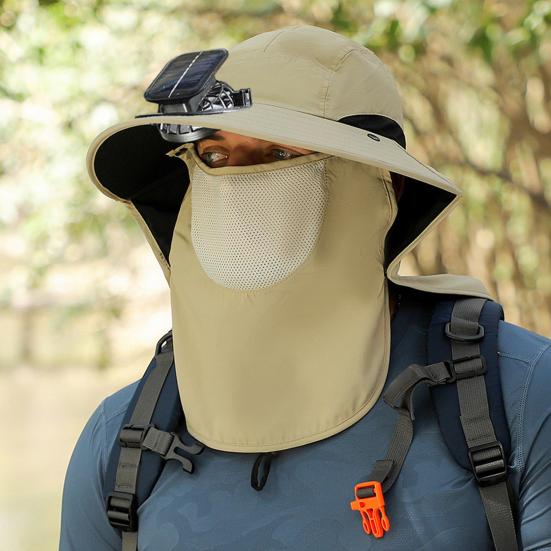 Мужская шляпа от солнца с двойным источником питания, широкополая шляпа от солнца с шалью, защитой лица, для рыбалки, походов, садоводства