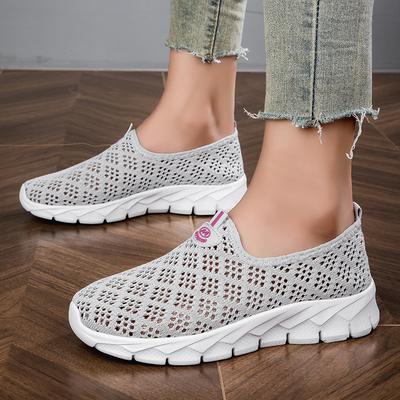 Модные женские кроссовки летние с перфорацией, одинарная обувь на мягкой подошве, для хайкинга, противоскользящая сетка, для улицы, tenis femenino, удобная повседневная обувь