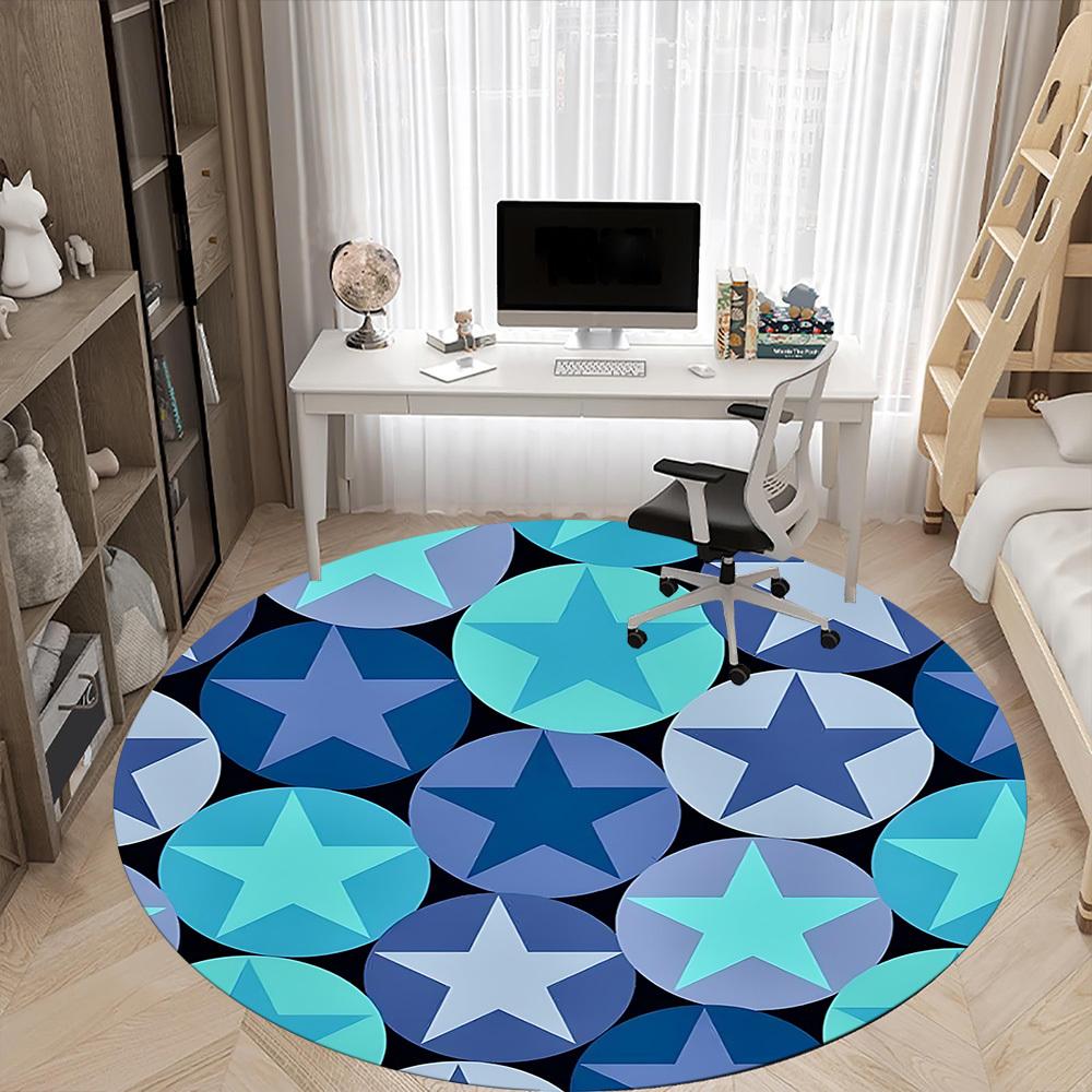 1pc Star Circle Pattern Chair Carpet for Office, Non-slip, Soft and Durable Office Rug, Perfect for Office yy251227158
