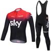 Mens Cycling Jersey Bib Shorts Set Quick-Dry Long Sleeve Bike Outfit Road Mountain Apparel