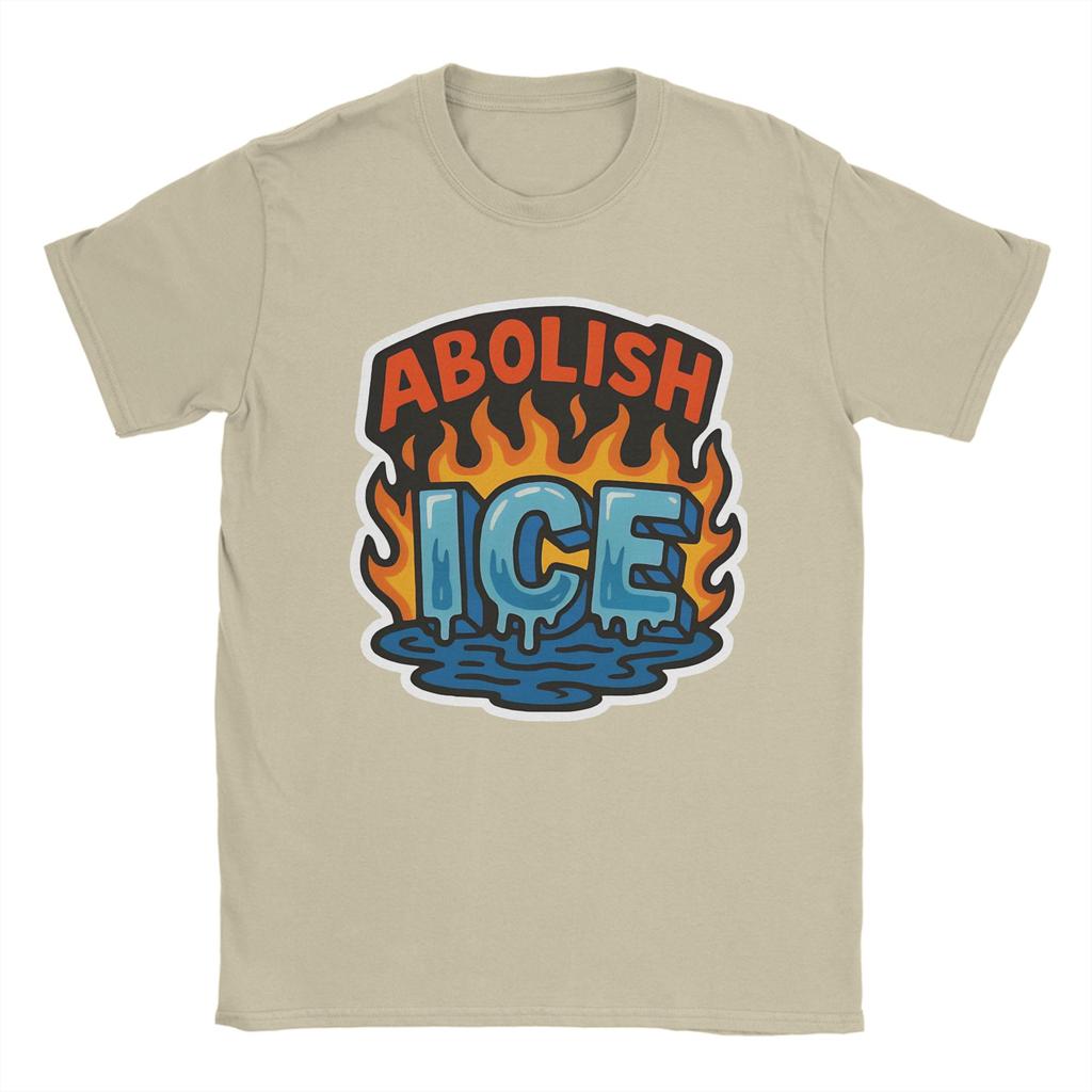 Mens TShirt Abolish Ice Creative Pure Cotton Tees Short Sleeve T Shirt Round Collar Tops Summer