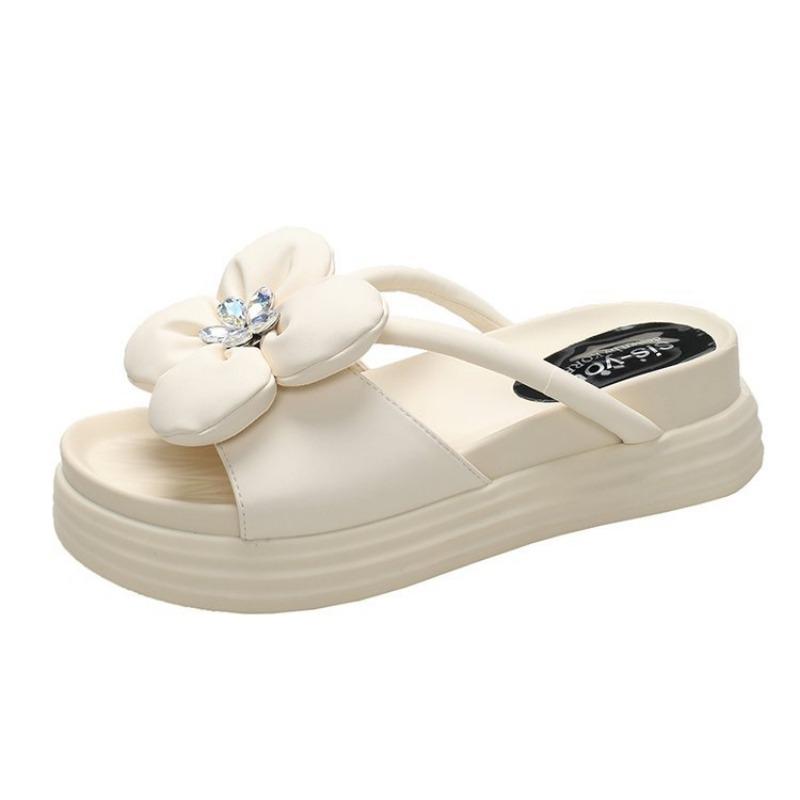 Летние новые сетчатые красные все с толстой подошвой темпераментные модные пляжные тапочки приливные цветочные тапочки женская одежда для улицы