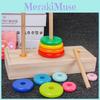 Wooden Childrens Rainbow Ten Tier Tower Puzzle With Stackable Blocks For Brain Development