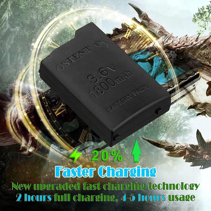 OSTENT Аккумуляторная батарея емкостью 1800 мАч для игровой консоли Sony PSP 1000 1001 1002 1003 1004 Замена аккумулятора