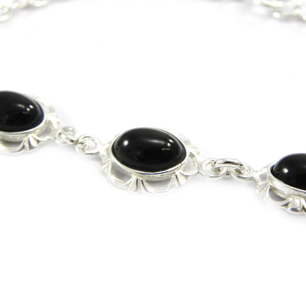 Les Trésors De Lily [I2626] - Silver Bracelet 'Jesse Noir De Jais' Silver-black (rhodium-plated) - 10 Mm