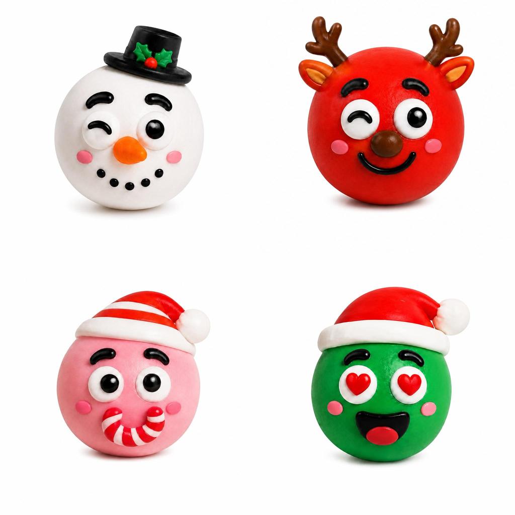 Christmas Deer Stress Relief Toy With Diy Face For Kids And Adults