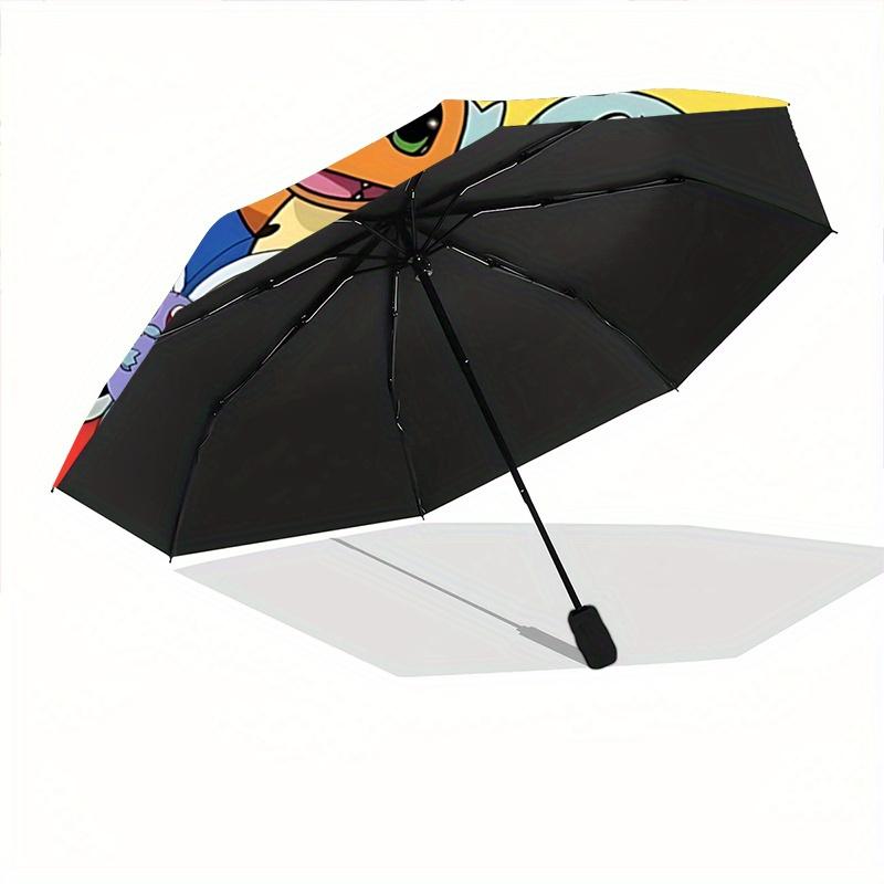 1pc Pokémon Pikachu Umbrella - Automatic Opening & Closing, Portable 3-Fold Design, 8-Bone Iron Frame, Outdoor Umbrella, Perfect Gift for Fans, T