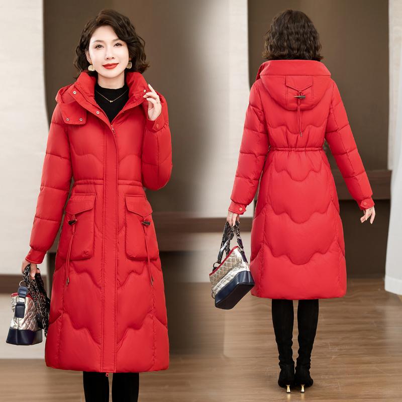 Сохраняйте тепло и стиль в этом модном пуховом пальто средней длины в стиле «хлеб» для женщин