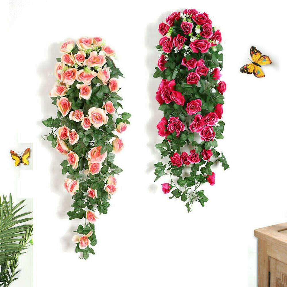 Good Home Decor Home Garden Decor Hanging Rose Flowers Vine Plant Indoor Fake Artificial Flower Outdoor