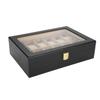 12 Grids Watch Holder Wood Transparent Wristwatch Display Storage Case Gift Box