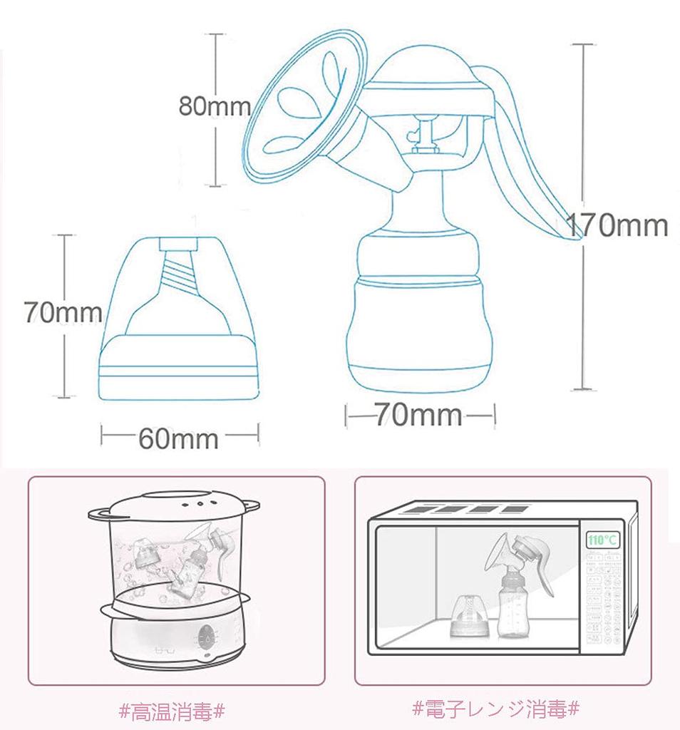 This manual breast pump with two settings for direct breastfeeding is safe and practical for mothers (BPA-free).