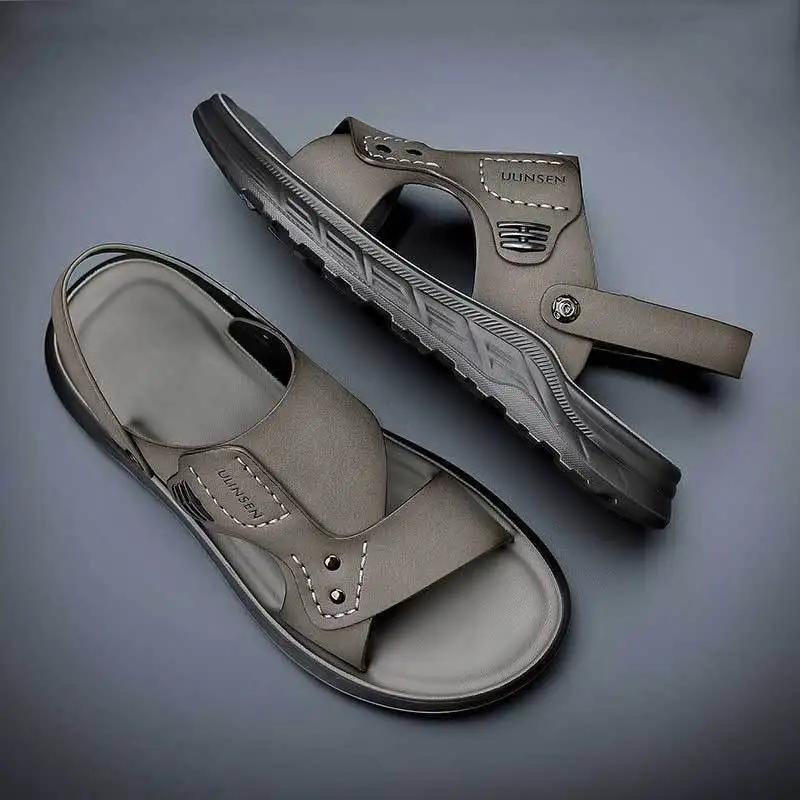 Мужские сандалии Лето 2024 Обувь для мужчин Уличные Стильные Купить Нескользящие Распродажа Дешевая Ликвидация Взрослые Высокое Качество Тренд 39