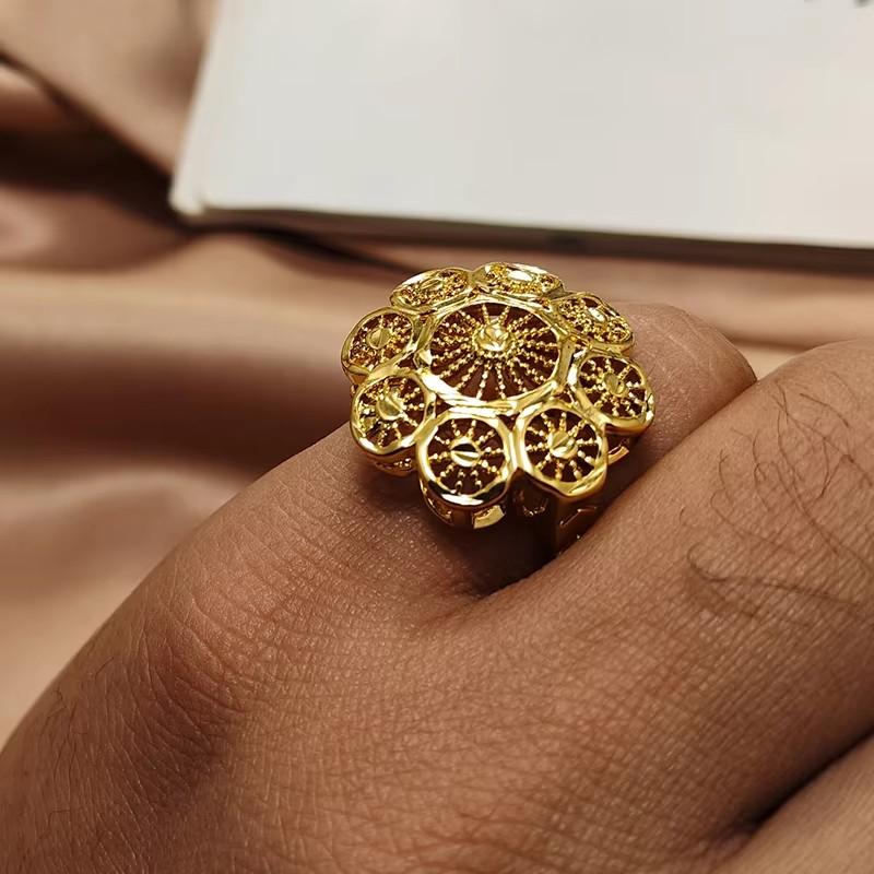NEW Ethiopian Olive Leaf Ring for Women/Girls Gold Color Charm Party Jewelry African Arab Items