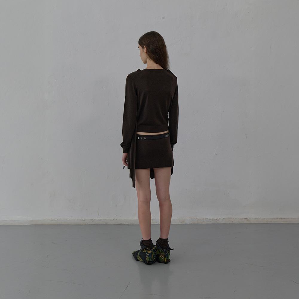 LCDC™ Tied Detail Knit Top (Brown)