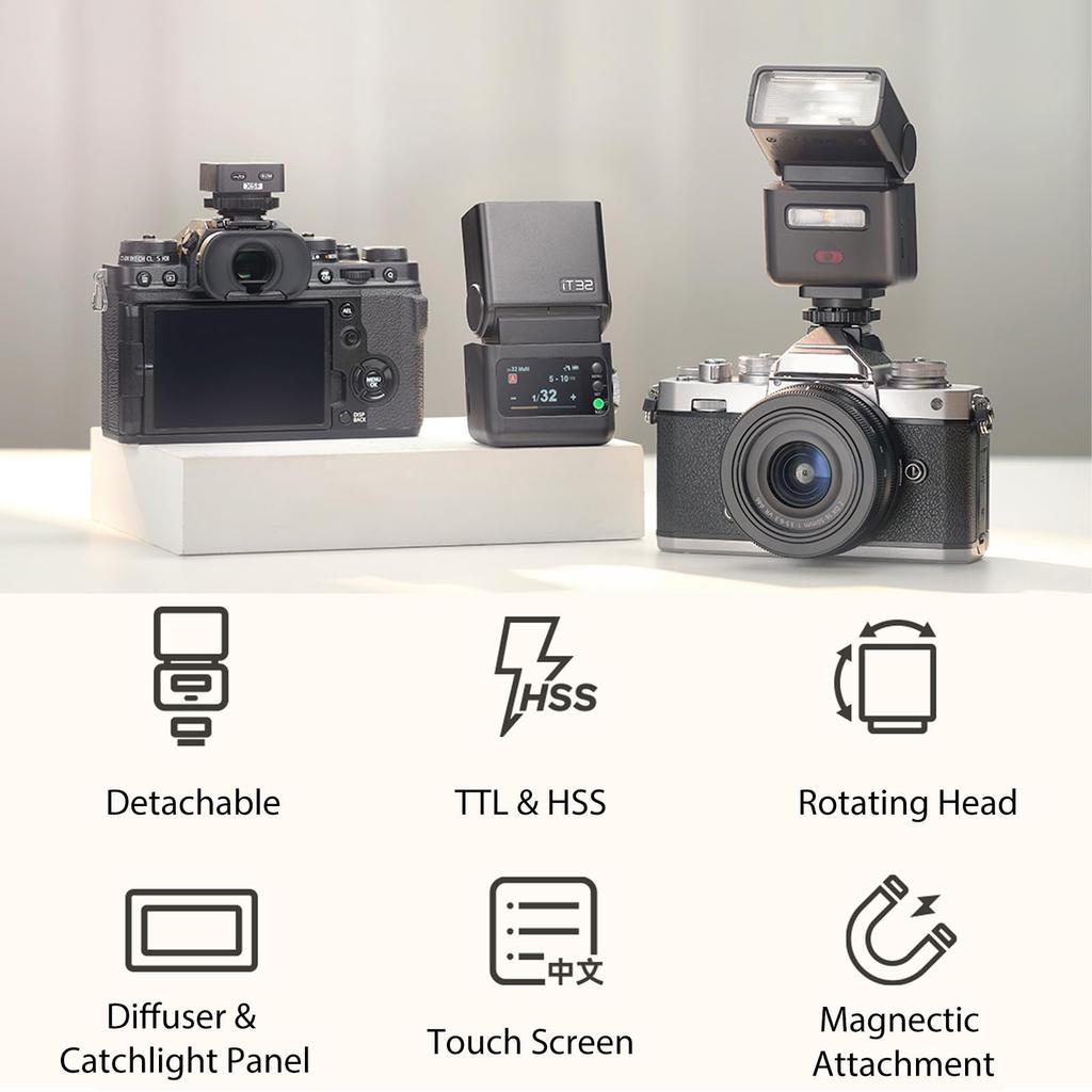 Инструкция по эксплуатации Godox iT32 Камера TTL Умная вспышка Сенсорная Съемная Магнитная Быстросъемная для камеры 160 г Вспышка Второе срабатывание для портретной фотографии