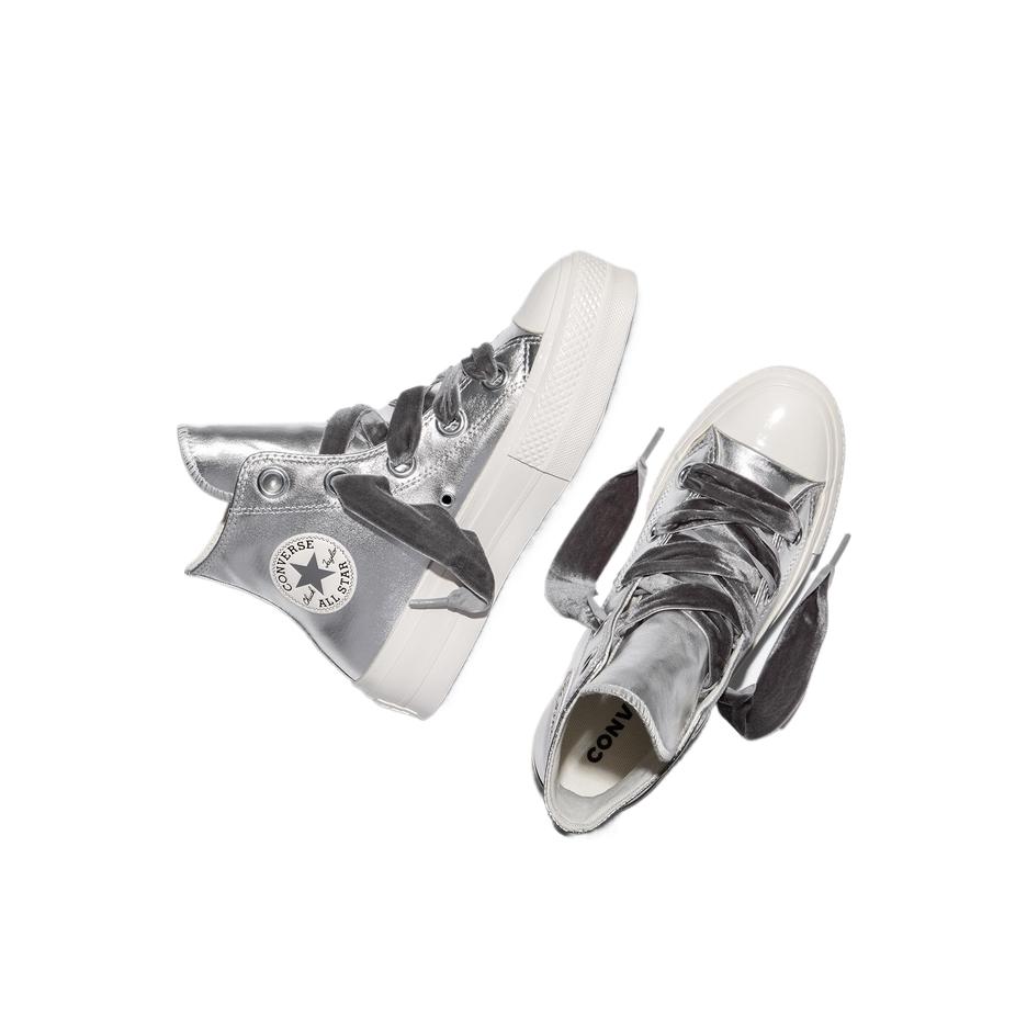 Women's Sneakers Converse All Star Lift Canvas Shoes Women's High-top Silver