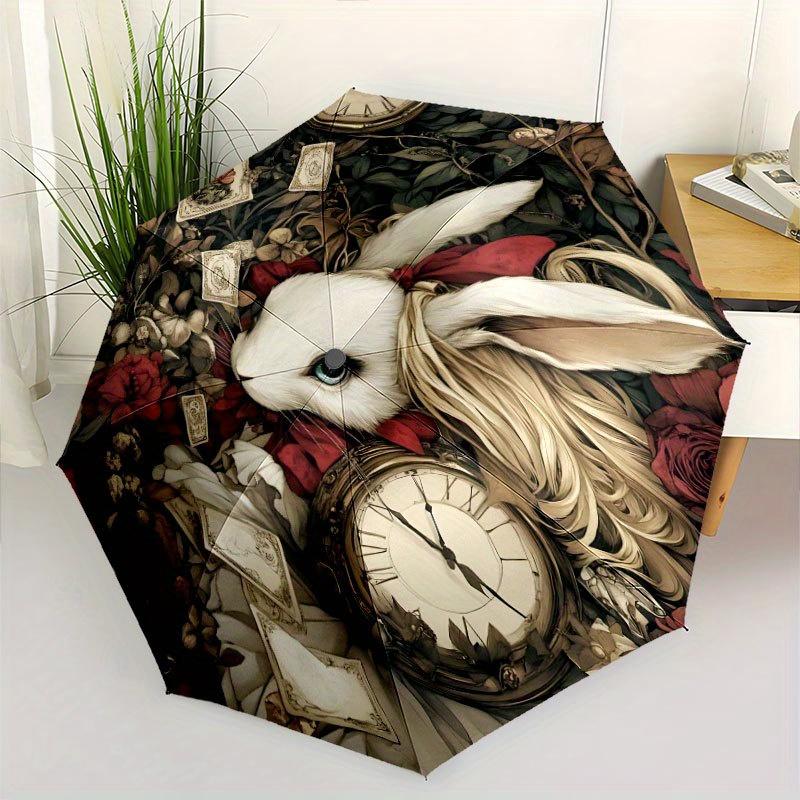 Bunny 1 Automatic Umbrella - High Quality, Durable & Portable with 8 Ribs, Stylish Floral Design for Men & Women, Perfect for