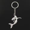Fashion 30mm Key Ring Metal Key Chain Keychain Jewelry Antique Plated Dancing Mermaid 57x53mm Pendant