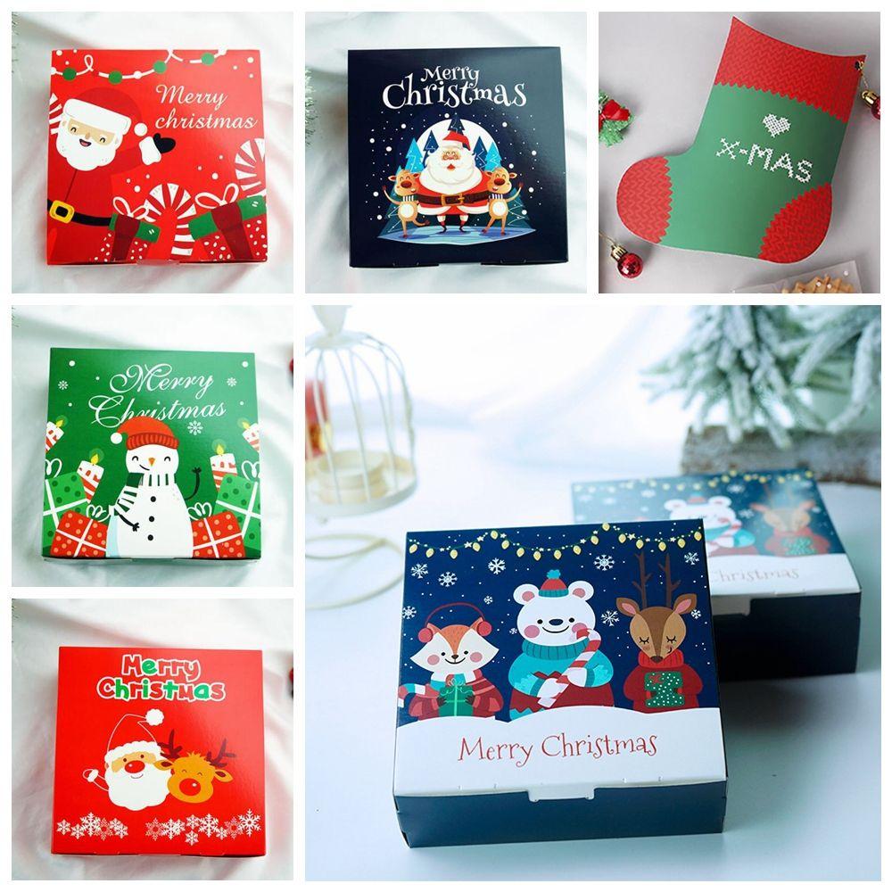 Печатные коробки для печенья, бонбоньерки, сладкое печенье, конфеты, Санта Клаус, Счастливого Рождества, Рождественские подарочные коробки