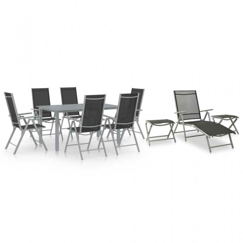 Day and Night - Day and Night Garden Dining Set 10 Pieces Black and Silver