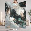Modaozushi W&L Printed Flannel Blanket for Home Living Room Bedroom Decor New Year Christmas Gift for Kids