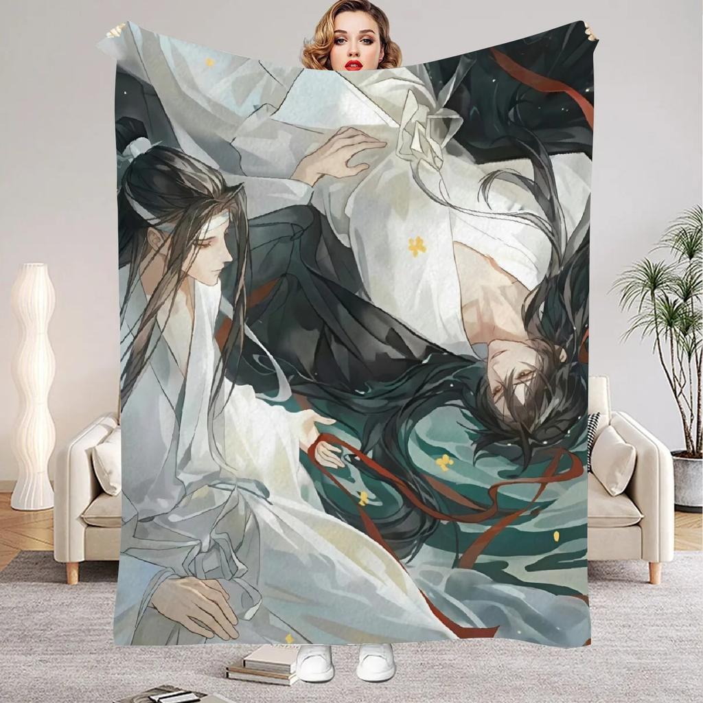 Modaozushi W&L Printed Flannel Blanket for Home Living Room Bedroom Decor New Year Christmas Gift for Kids