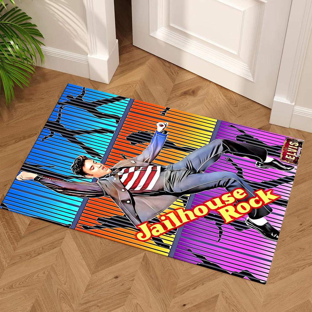 Elvis Presley Area Rug Perfect for Game Room Dining Room Balcony Entryway Anti-slip Rug Decorate Offices Birthday/Christmas Gift
