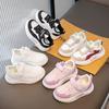 Спортивная обувь для девочек 2025 весна и осень новая детская обувь папины кроссовки кожаные кеды для мальчиков дышащие повседневные кроссовки