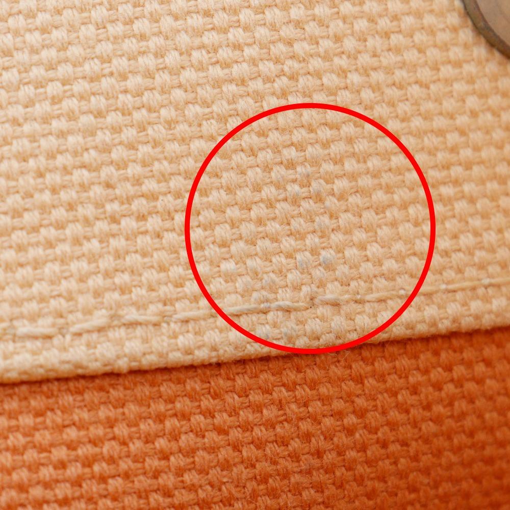 HERMES Bora Bora PM Handbag Orange canvas Women Used