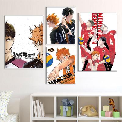 Японское аниме Haikyuu, волейбольный мальчик, мультяшный постер, настенный художественный принт, холст, живопись, фотографии для гостиной, украшение Cuadros