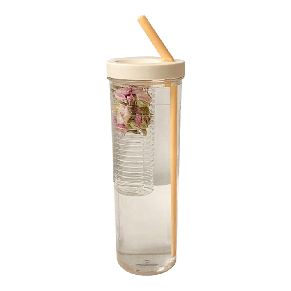 Creative Juice Cup Fruits Filter Water Bottle Plastic Outdoor Water Cup Travel Sport School Water Bottle with Straw Drinkware