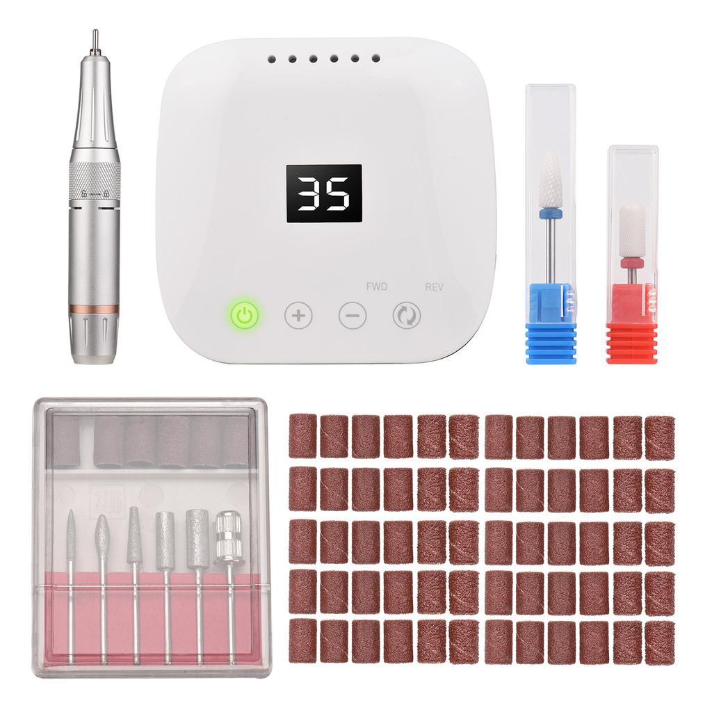 Nail Drill Machine Kit Electric Nail Drill Polish Kit 35000RPM Nail Drill Pen Nail File Manicure