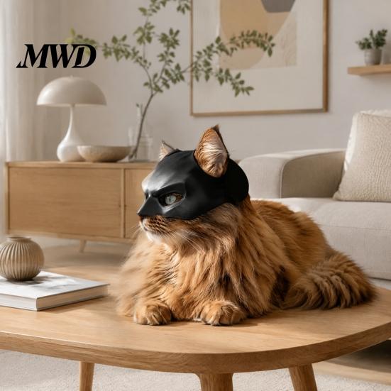 Superhero Cat Mask Bat Mask, Funny Helmet, Hat Cosplay Costume, Adjustable Pet for Wing Halloween Party Photo Props, Lightweight Comfortable