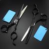 Steel 6 '' Black Bamboo Hair Scissors Haircut Thinning Barber Tools Cutting Shears Hairdressing Scissor