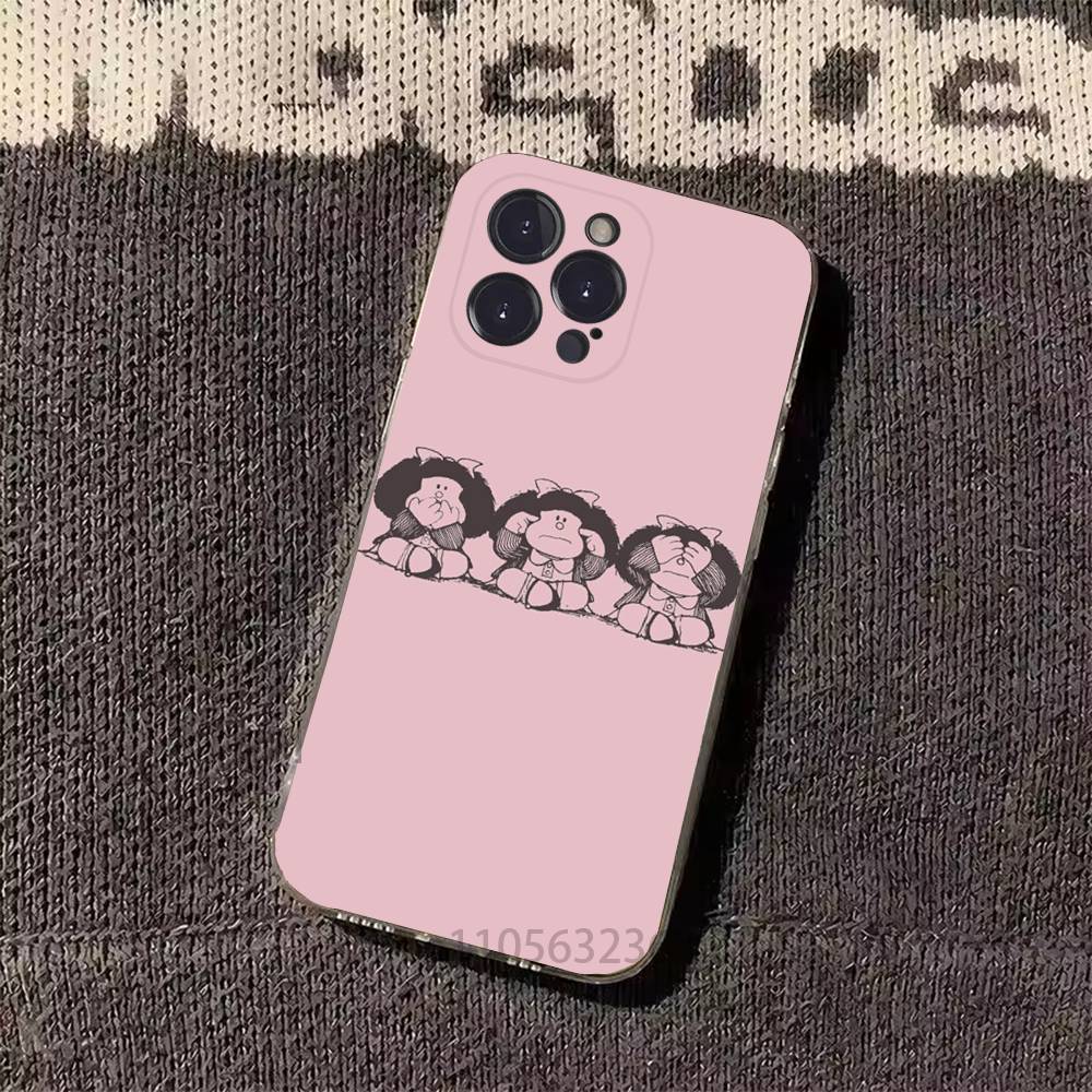 Funny M-Mafalda Phone Cases For iPhone 17 16 15 14 13 12 11 Pro Max Plus Luxury Camera Protection Plastic