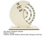 Yousheng Perpetual Calendar Manual Rotating Disk Calendar Wooden Circular Spin Calendar Desk Decoration for Home Office Decor