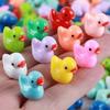 50Pcs Mini Resin Duck Toy Colorful Small Duck Ornament Tiny Animal Figurine Miniature Statue Desktop Decoration Birthday Festival Christmas Gift