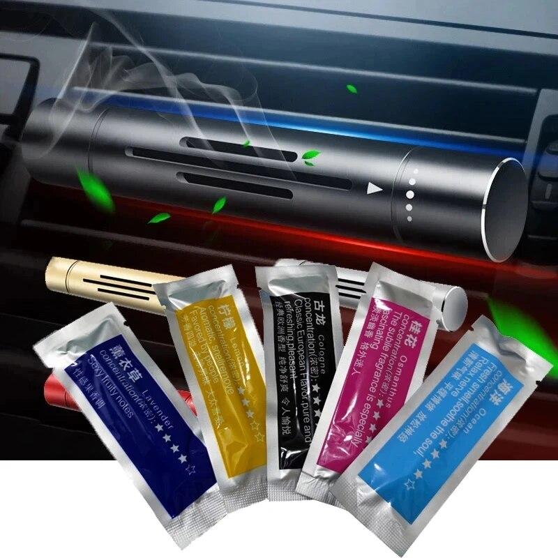 Car Air Fresheners with 5 Flavors Solid Perfume Stick Air Vent Perfum Diffuser Air Outlet Aromatherapy Clip Auto Purifier Auto Interior Accessorie