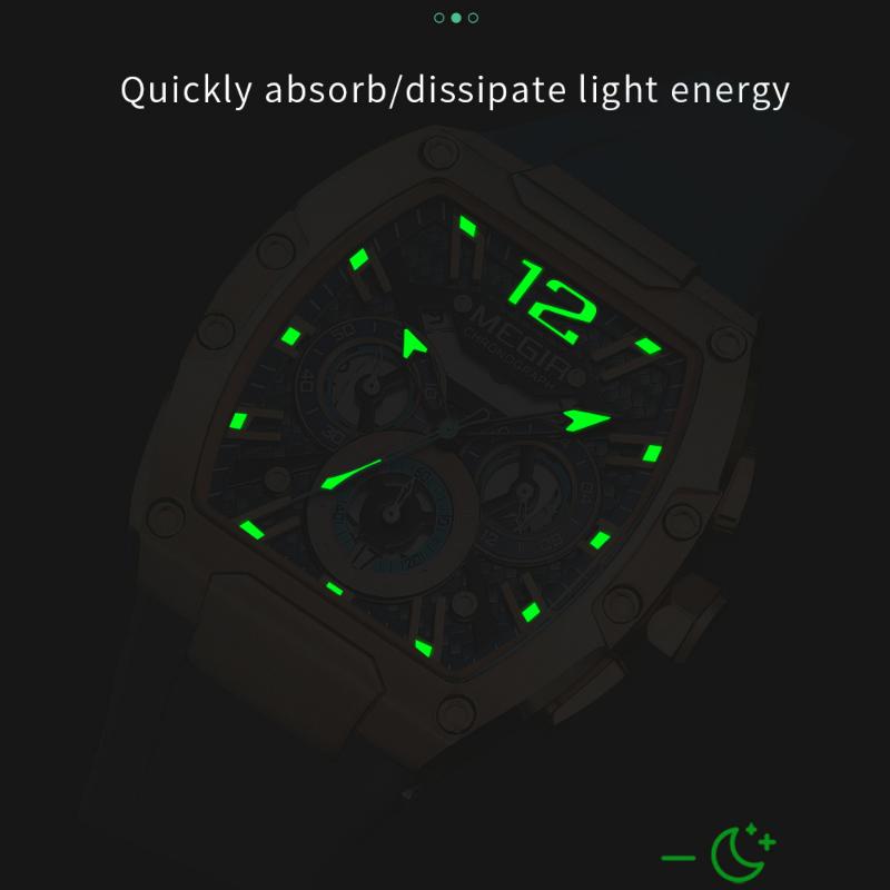 Часы для мужчин Tonneau водонепроницаемый хронограф спортивные мужские силиконовый ремешок автоматическая дата кварцевые наручные часы Uhren Herren